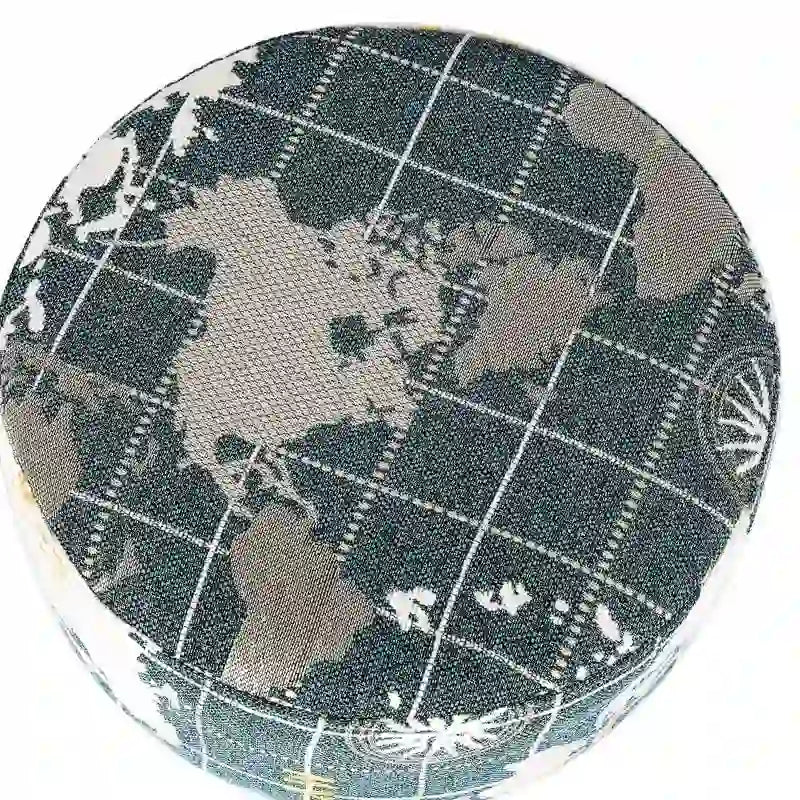 Repose-pieds rond ottoman Adeco en tissu, tabouret rembourré moderne-16