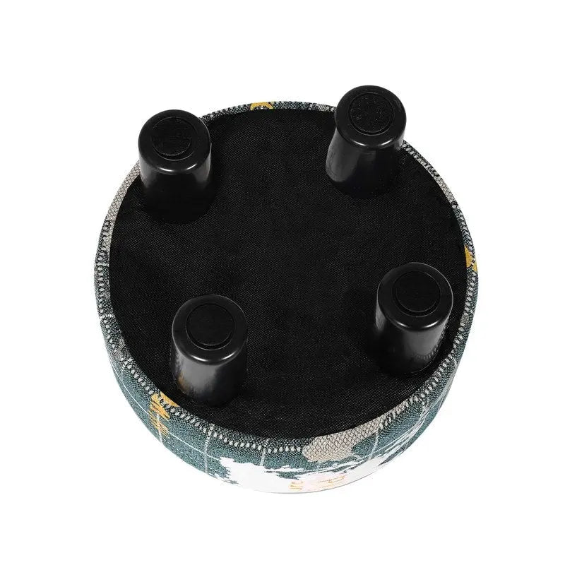 Repose-pieds rond ottoman Adeco en tissu, tabouret rembourré moderne-17