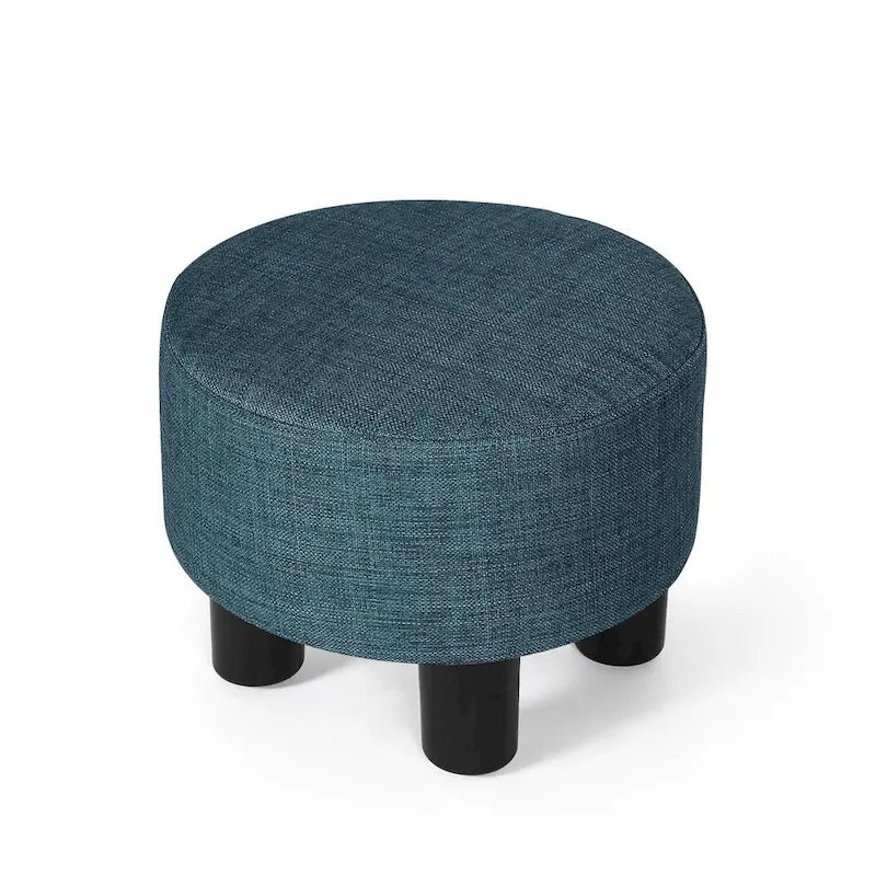 Repose-pieds rond ottoman Adeco en tissu, tabouret rembourré moderne-27