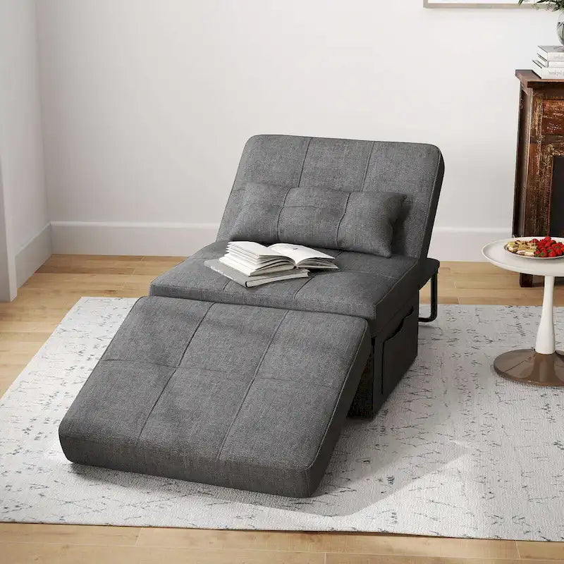 Canapé-lit convertible 4 en 1 avec dossier pliable et réglable, idéal pour le salon et la chambre.-2