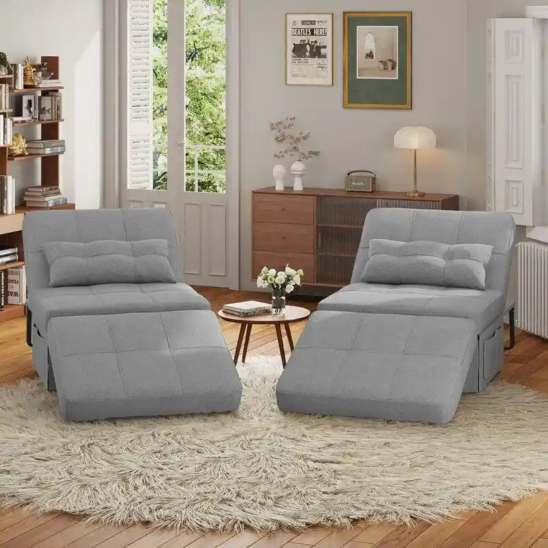 Canapé-lit convertible 4 en 1 avec dossier pliable et réglable, idéal pour le salon et la chambre.-12