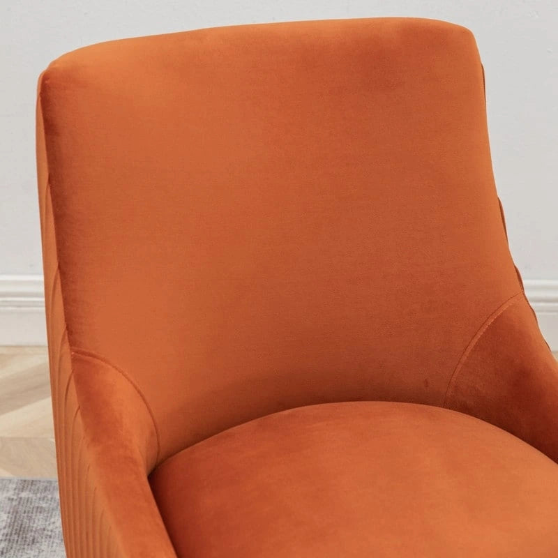 SEYNAR Ensemble de 6 chaises de salle à manger ou de coiffeuse modernes et glamour en velours bouclé plissé avec poignée arrière-10