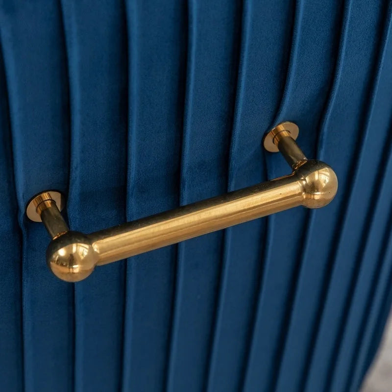 SEYNAR Ensemble de 6 chaises de salle à manger ou de coiffeuse modernes et glamour en velours bouclé plissé avec poignée arrière-18