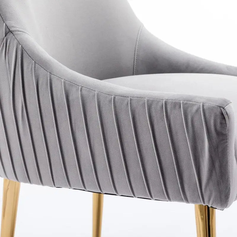 SEYNAR Ensemble de 6 chaises de salle à manger ou de coiffeuse modernes et glamour en velours bouclé plissé avec poignée arrière-23