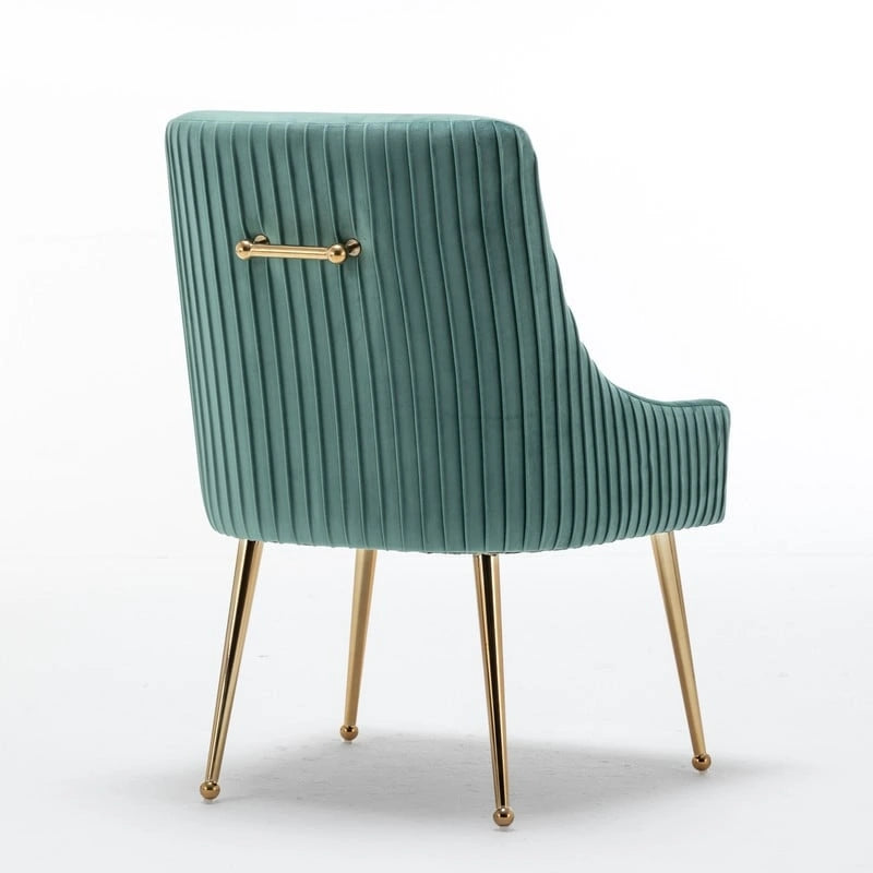 SEYNAR Ensemble de 6 chaises de salle à manger ou de coiffeuse modernes et glamour en velours bouclé plissé avec poignée arrière-30