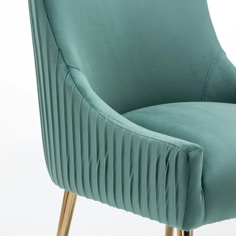 SEYNAR Ensemble de 6 chaises de salle à manger ou de coiffeuse modernes et glamour en velours bouclé plissé avec poignée arrière-32