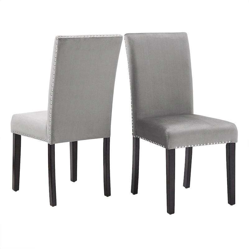 Chaises de salle à manger Balmforth à clous décoratifs en velours (lot de 2) par iNSPIRE Q Classic-28