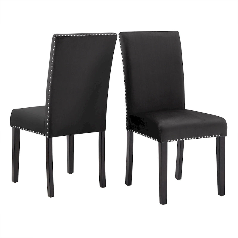 Chaises de salle à manger Balmforth à clous décoratifs en velours (lot de 2) par iNSPIRE Q Classic-29