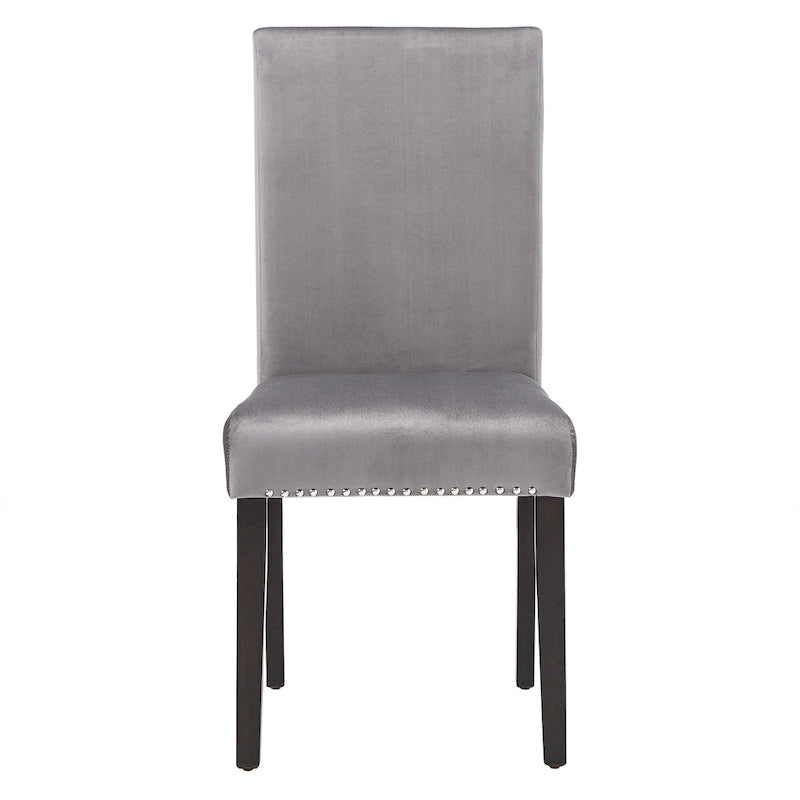Chaises de salle à manger Balmforth à clous décoratifs en velours (lot de 2) par iNSPIRE Q Classic-12