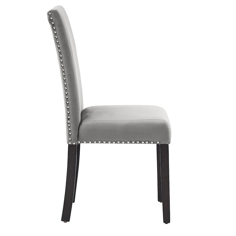 Chaises de salle à manger Balmforth à clous décoratifs en velours (lot de 2) par iNSPIRE Q Classic-13