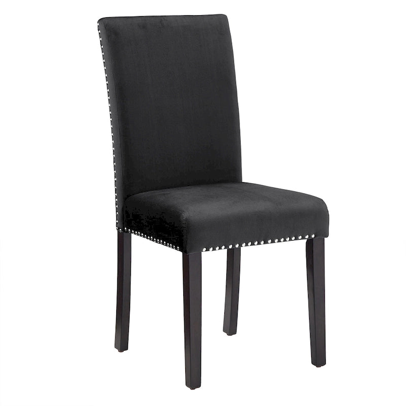Chaises de salle à manger Balmforth à clous décoratifs en velours (lot de 2) par iNSPIRE Q Classic-16