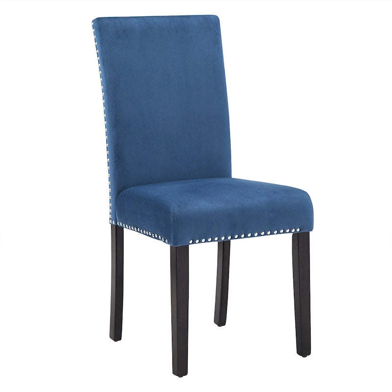 Chaises de salle à manger Balmforth à clous décoratifs en velours (lot de 2) par iNSPIRE Q Classic-21