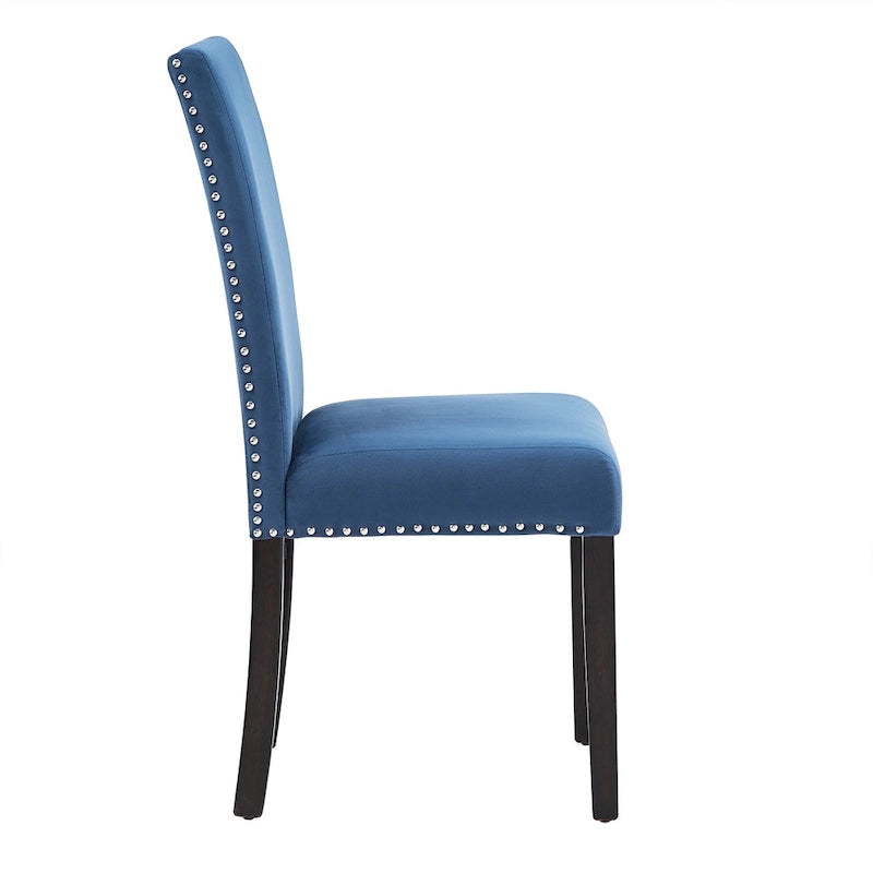 Chaises de salle à manger Balmforth à clous décoratifs en velours (lot de 2) par iNSPIRE Q Classic-23