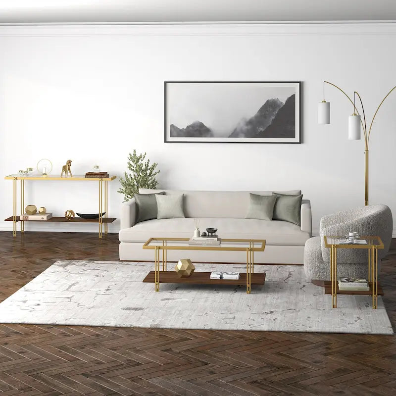 Table d'appoint moderne Inez en métal et verre-11