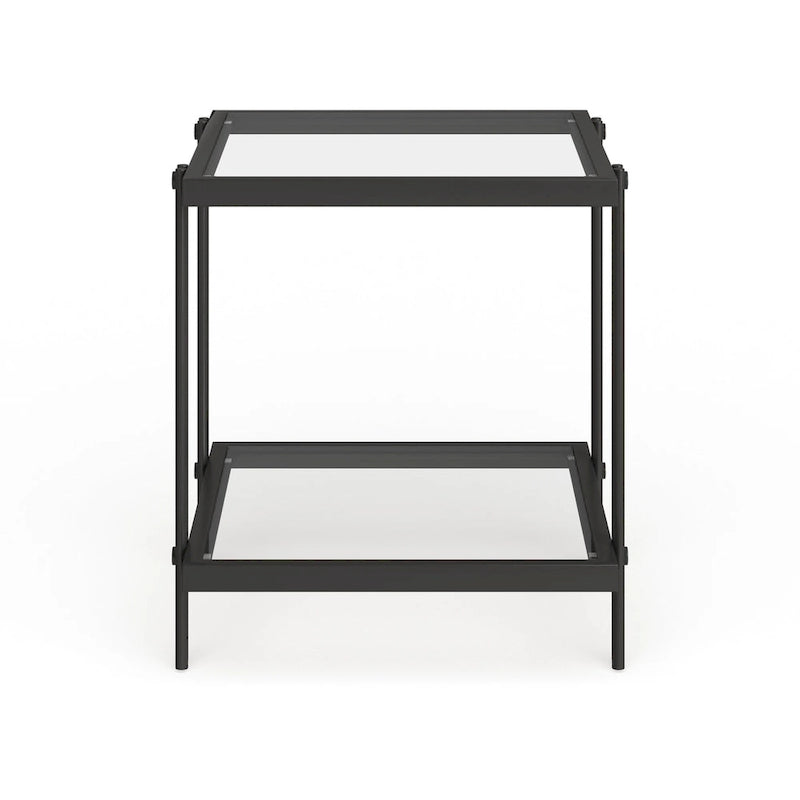 Table d'appoint moderne Inez en métal et verre-18