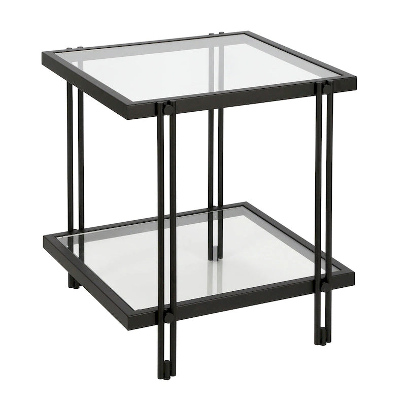 Table d'appoint moderne Inez en métal et verre-20