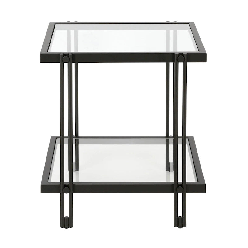 Table d'appoint moderne Inez en métal et verre-21