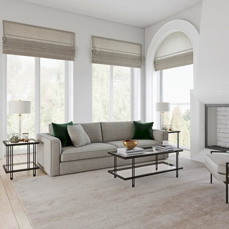 Table d'appoint moderne Inez en métal et verre-22