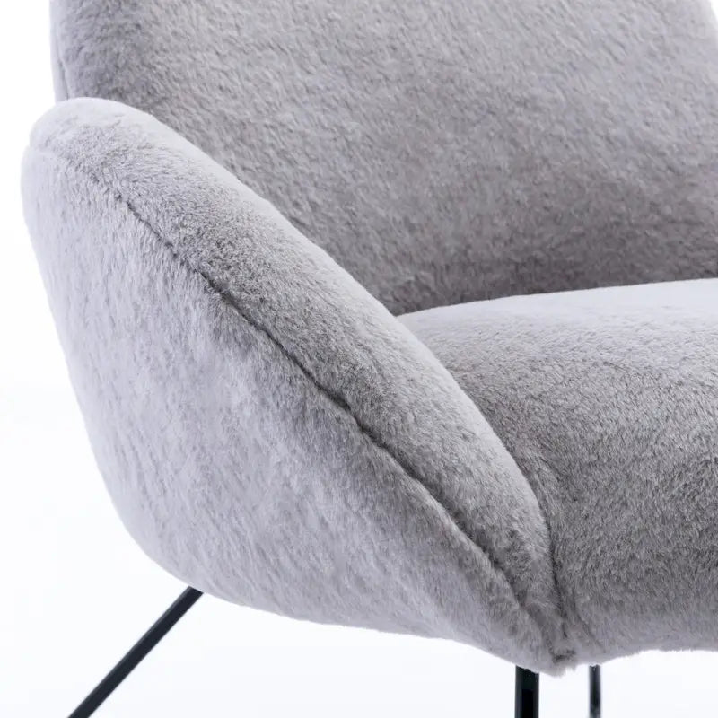 Fauteuil d'appoint moderne Corvus Rowen avec accoudoirs, revêtu de polaire.-18