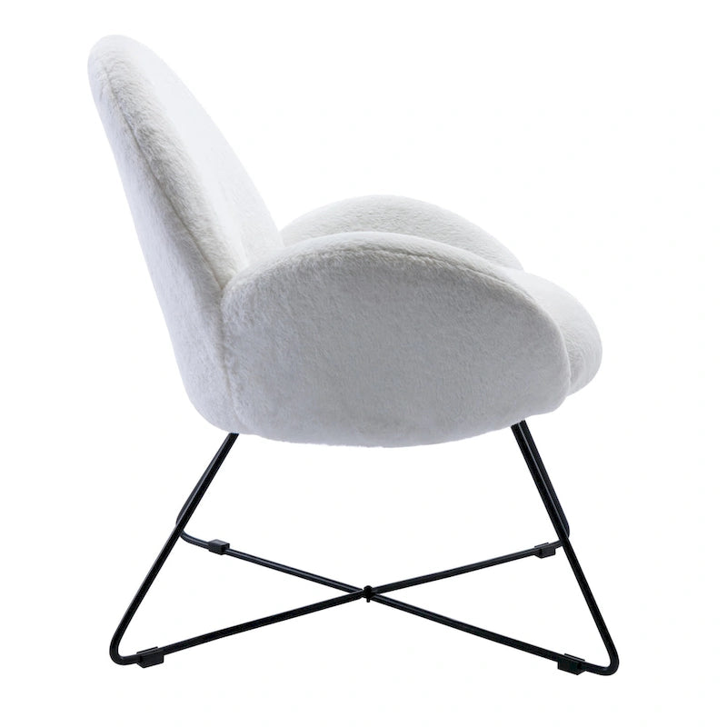 Fauteuil d'appoint moderne Corvus Rowen avec accoudoirs, revêtu de polaire.-21