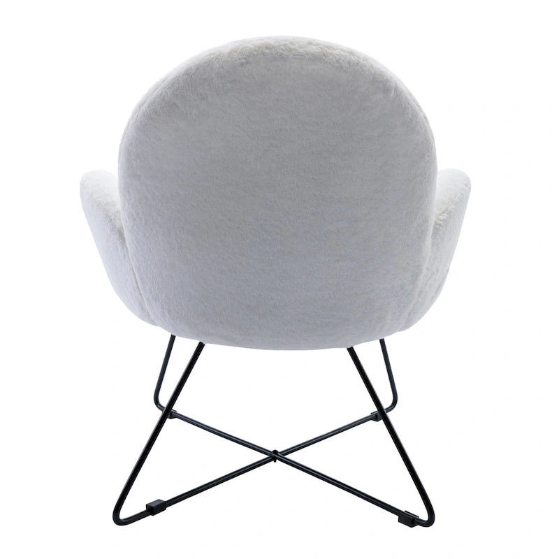 Fauteuil d'appoint moderne Corvus Rowen avec accoudoirs, revêtu de polaire.-22