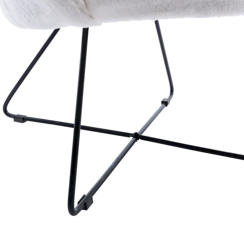 Fauteuil d'appoint moderne Corvus Rowen avec accoudoirs, revêtu de polaire.-24