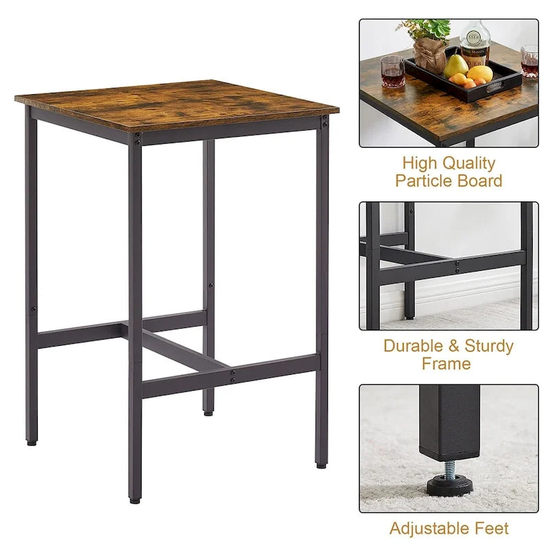 Ensemble table de bar 3 pièces, ensemble table de cuisine pour 2 personnes, tabourets rembourrés-13