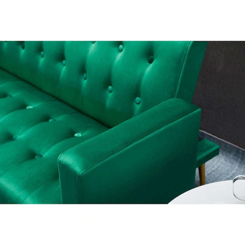 Canapé-lit convertible en velours capitonné de 75 pouces de large-12