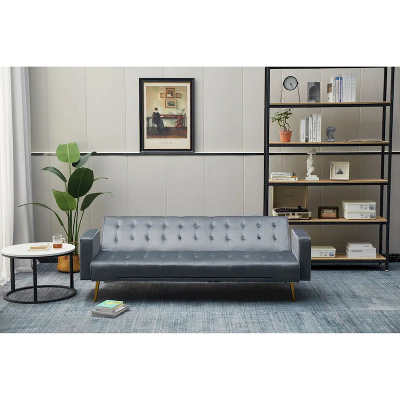 Canapé-lit convertible en velours capitonné de 75 pouces de large-26