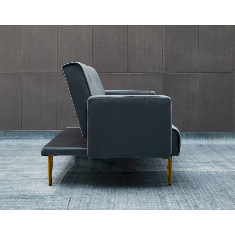 Canapé-lit convertible en velours capitonné de 75 pouces de large-30