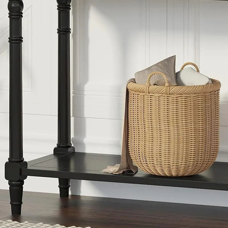 Table console d'entrée avec tiroirs de rangement et étagère-12