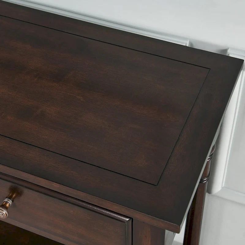 Table console d'entrée avec tiroirs de rangement et étagère-17