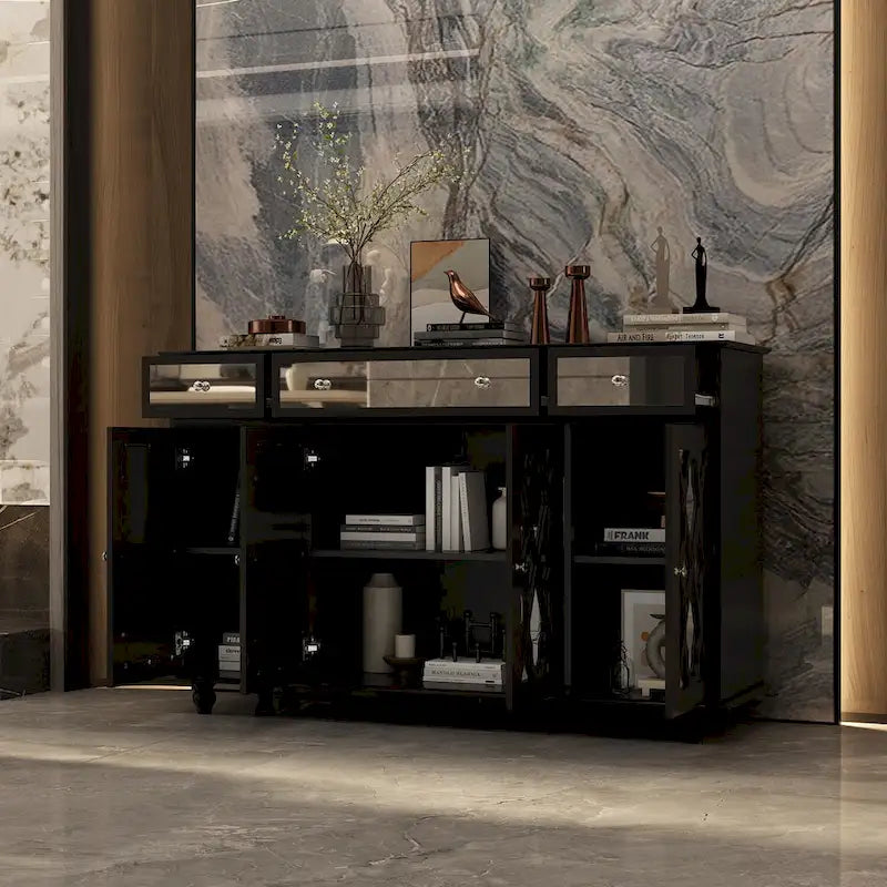 Buffet/armoire/bibliothèque miroir 55W pour salon-5