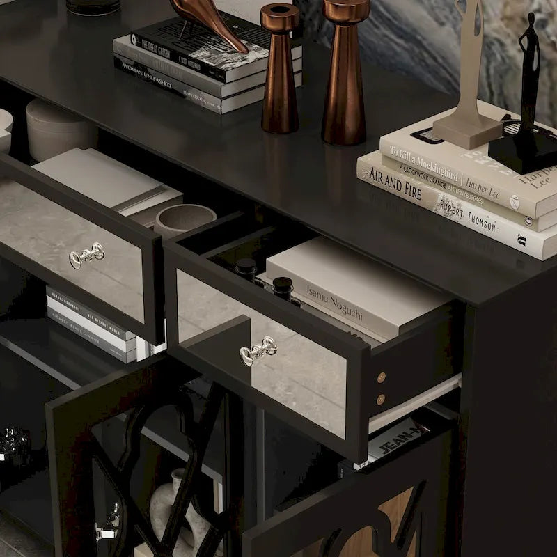 Buffet/armoire/bibliothèque miroir 55W pour salon-17