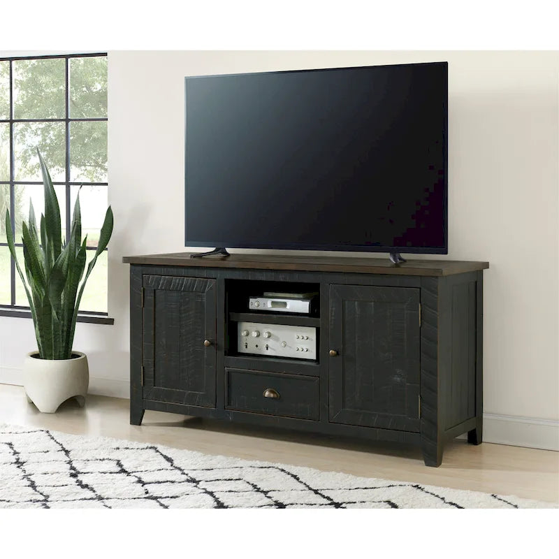 Meuble TV en bois massif Gray Barn Downington de 60 pouces