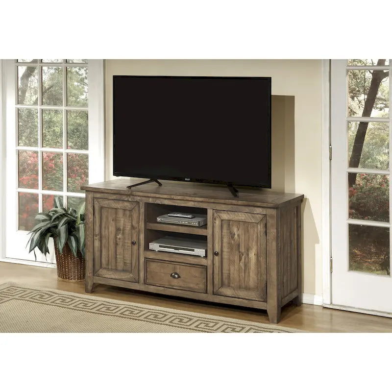 Meuble TV en bois massif Gray Barn Downington de 60 pouces-3