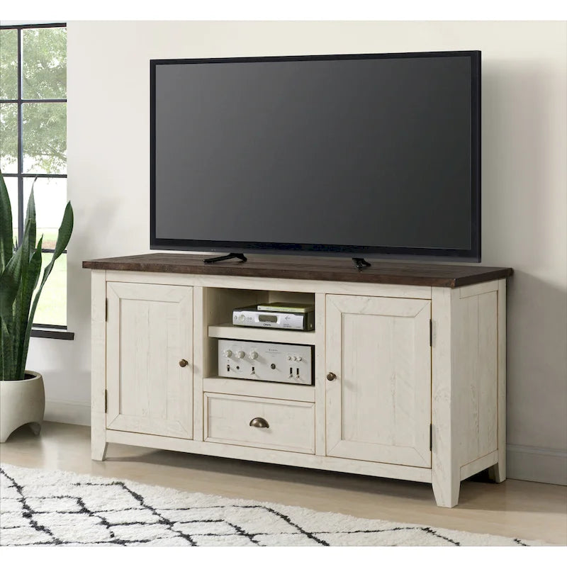 Meuble TV en bois massif Gray Barn Downington de 60 pouces-4