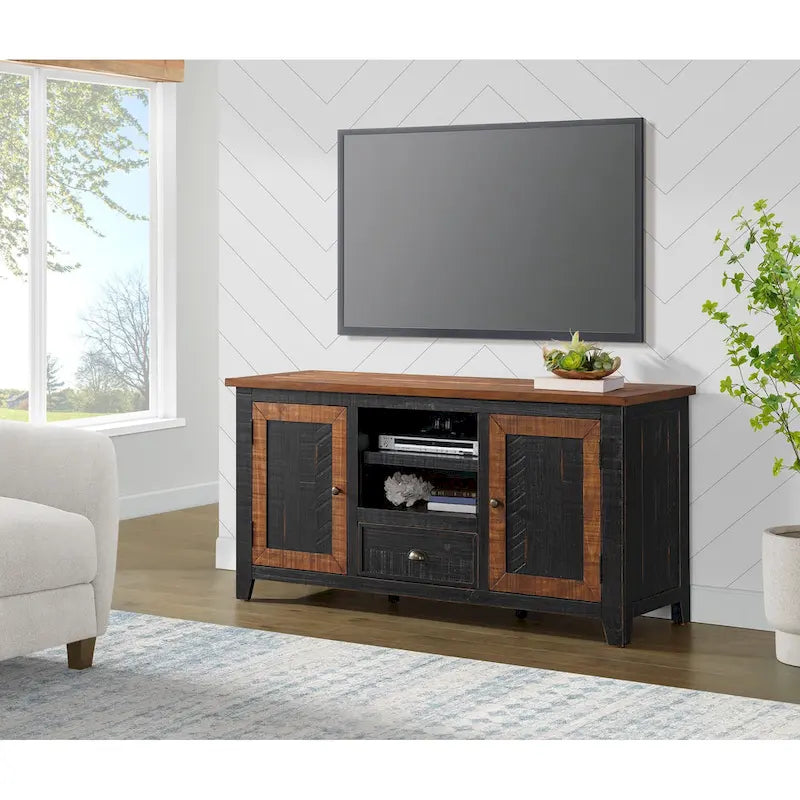 Meuble TV en bois massif Gray Barn Downington de 60 pouces-5