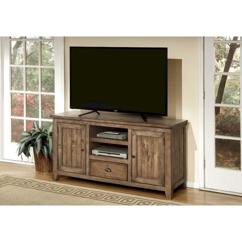 Meuble TV en bois massif Gray Barn Downington de 60 pouces-6
