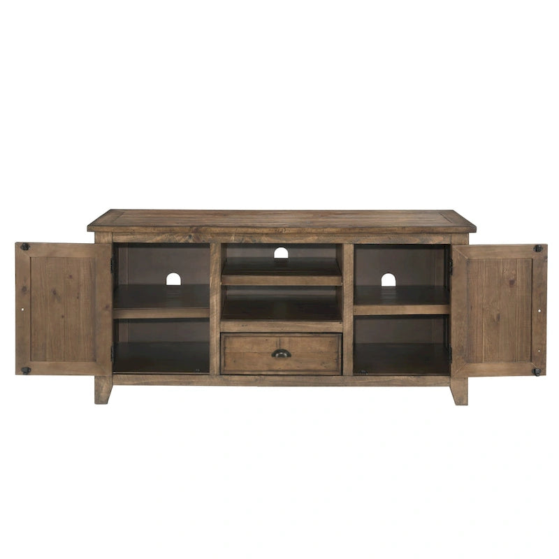 Meuble TV en bois massif Gray Barn Downington de 60 pouces-13