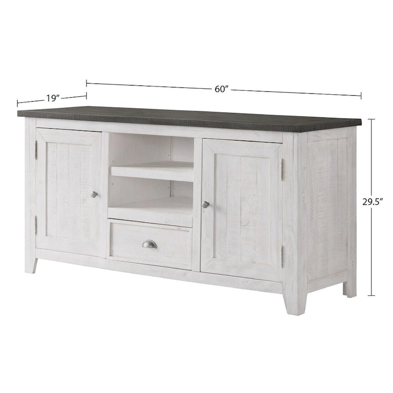 Meuble TV en bois massif Gray Barn Downington de 60 pouces-18
