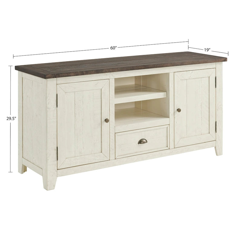 Meuble TV en bois massif Gray Barn Downington de 60 pouces-24