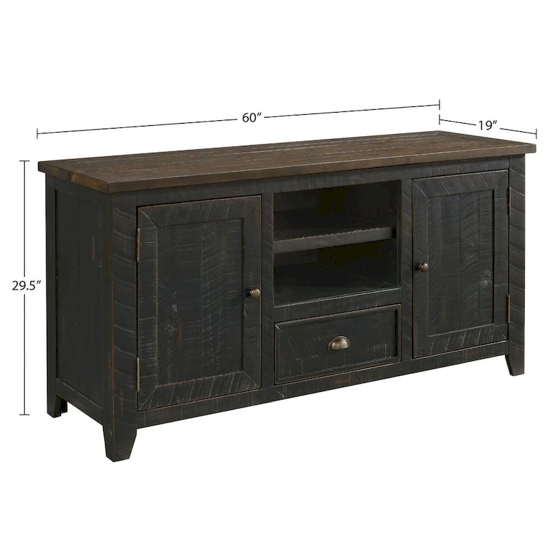 Meuble TV en bois massif Gray Barn Downington de 60 pouces-32