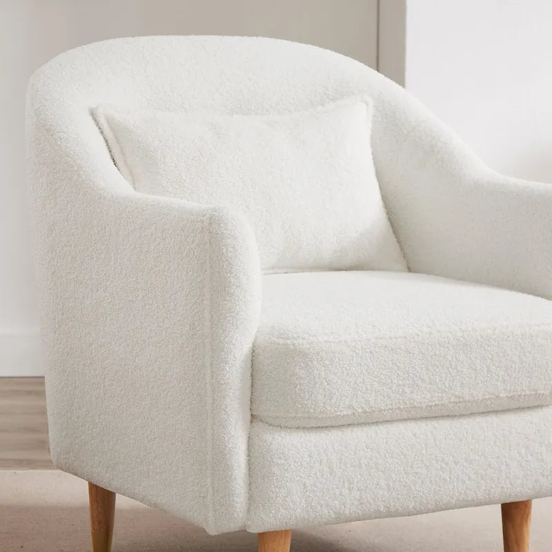 VANOMi 28.34W Lot de 2 fauteuils d'appoint, fauteuil tonneau en velours avec pieds en bois massif-7