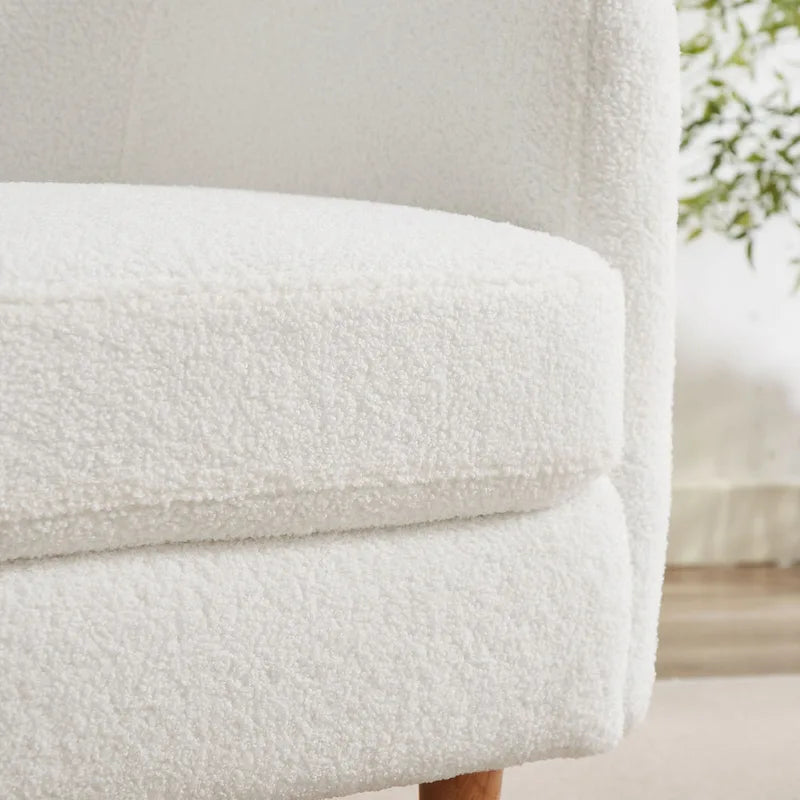 VANOMi 28.34W Lot de 2 fauteuils d'appoint, fauteuil tonneau en velours avec pieds en bois massif-9