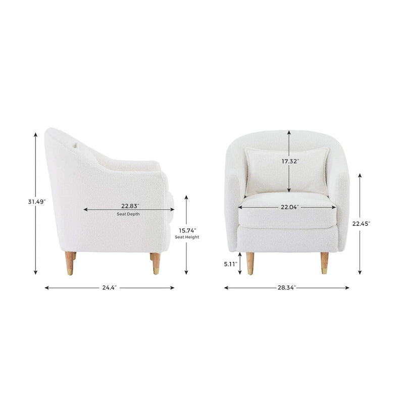 VANOMi 28.34W Lot de 2 fauteuils d'appoint, fauteuil tonneau en velours avec pieds en bois massif-10