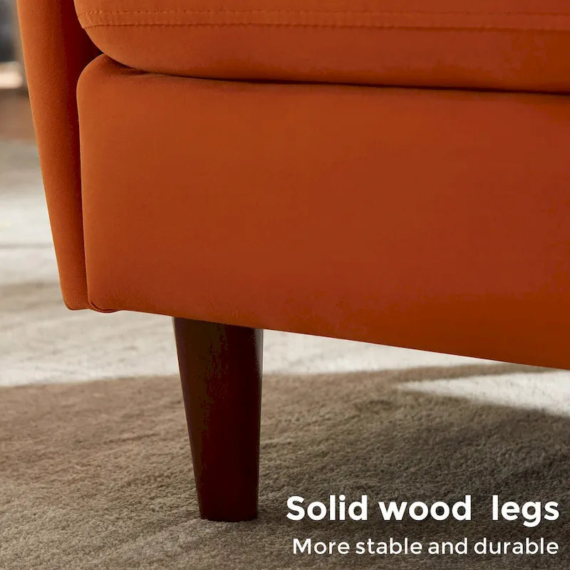 VANOMi 28.34W Lot de 2 fauteuils d'appoint, fauteuil tonneau en velours avec pieds en bois massif-13