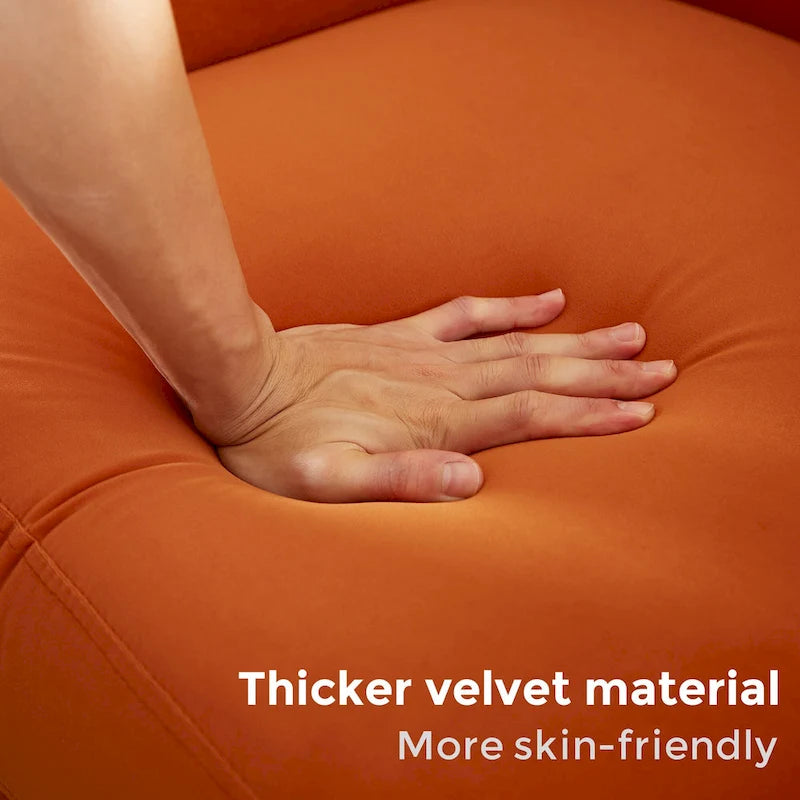 VANOMi 28.34W Lot de 2 fauteuils d'appoint, fauteuil tonneau en velours avec pieds en bois massif-14