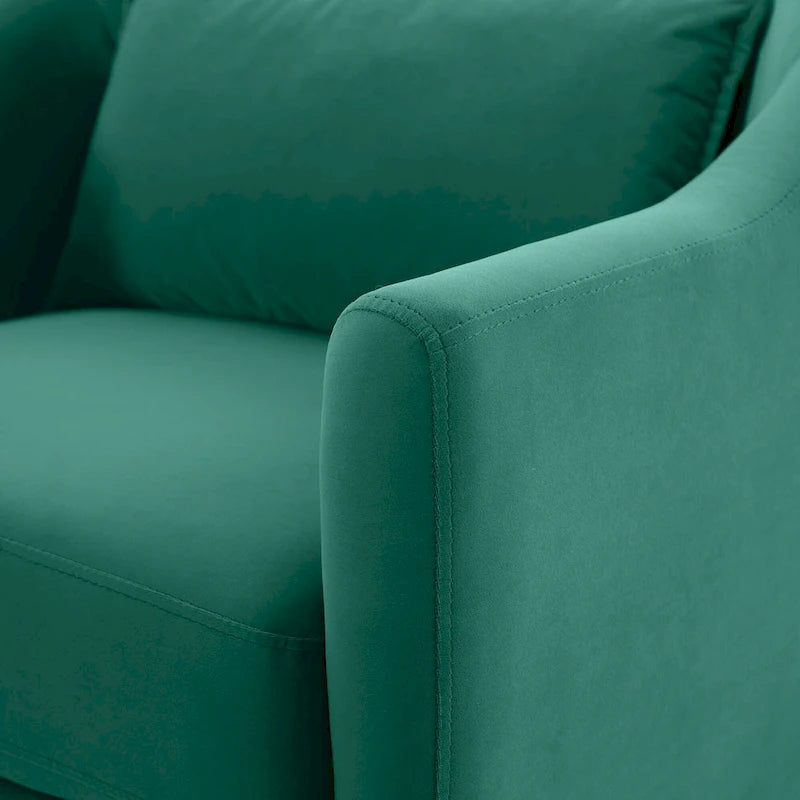 VANOMi 28.34W Lot de 2 fauteuils d'appoint, fauteuil tonneau en velours avec pieds en bois massif-18