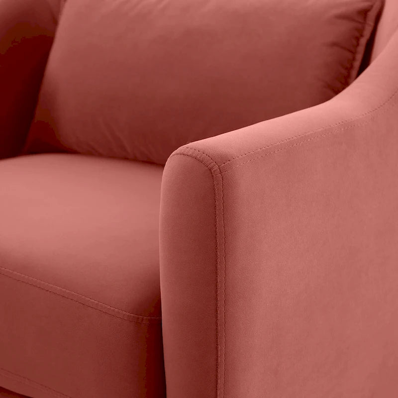 VANOMi 28.34W Lot de 2 fauteuils d'appoint, fauteuil tonneau en velours avec pieds en bois massif-22